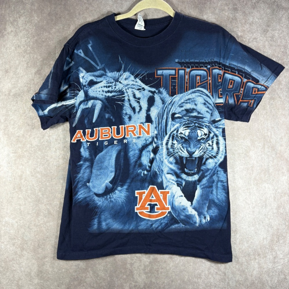 Vintage Delta Auburn Tigers War Eagle Magnum Weight NCAA T-Shirt Medium Navy